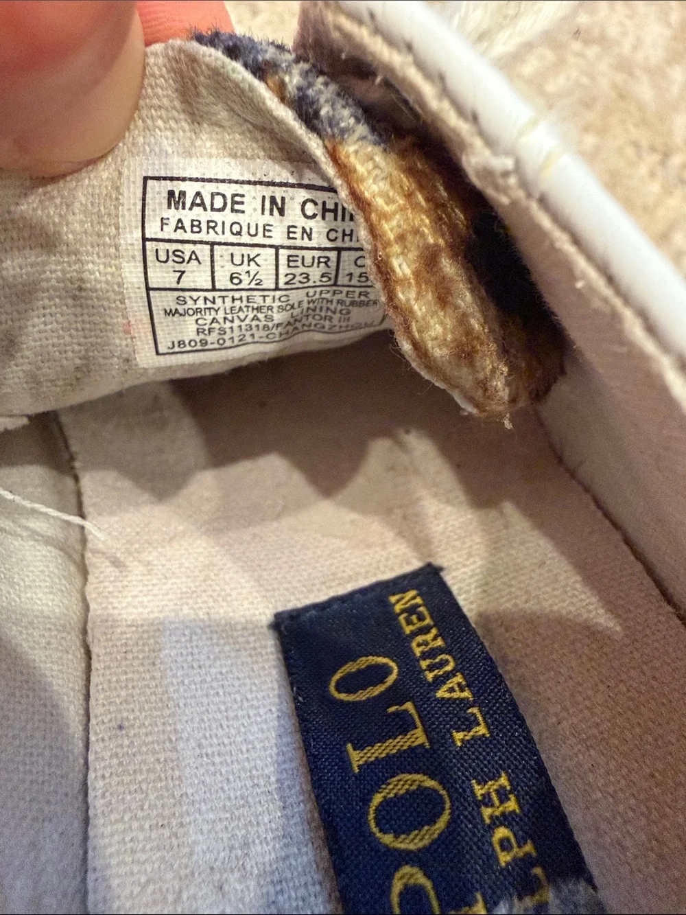 Ralph Lauren White Sneakers Size 7